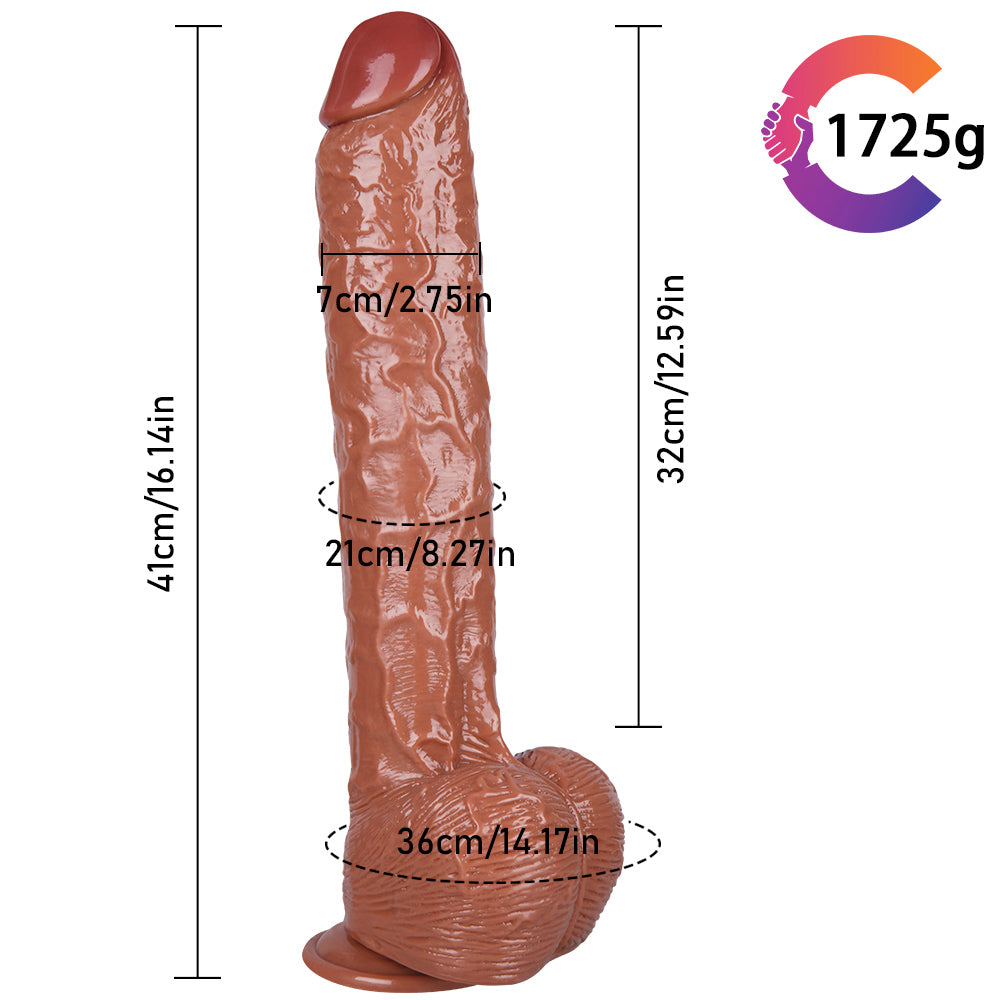 Realistic 16" Big Boy Dildo with Balls