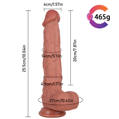 10 Inch Textured Dildo in Flesh Tone