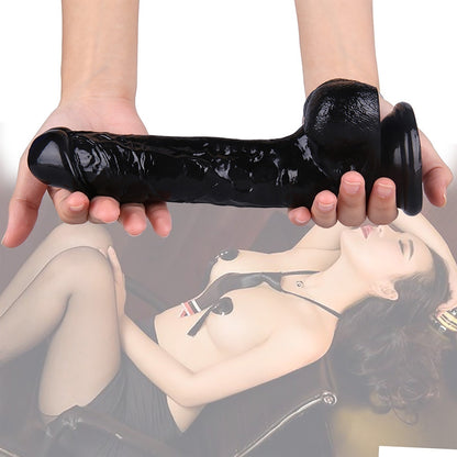 Textured Suction Cup Dildo in Black