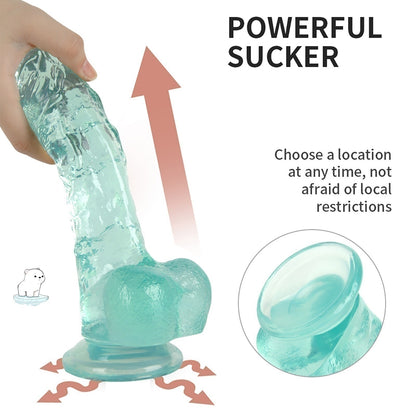 Textured Suction Cup Dildo in Black