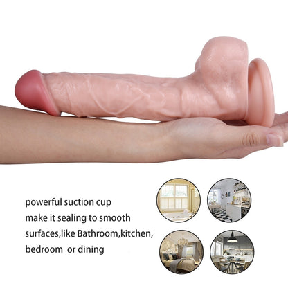 Textured Suction Cup Dildo in Black