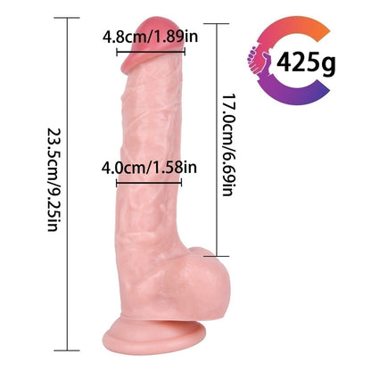 Textured Suction Cup Dildo in Black