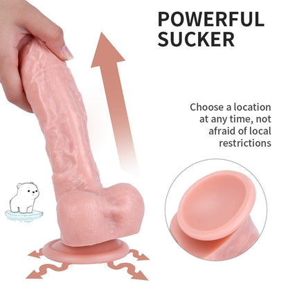 Textured Suction Cup Dildo in Black