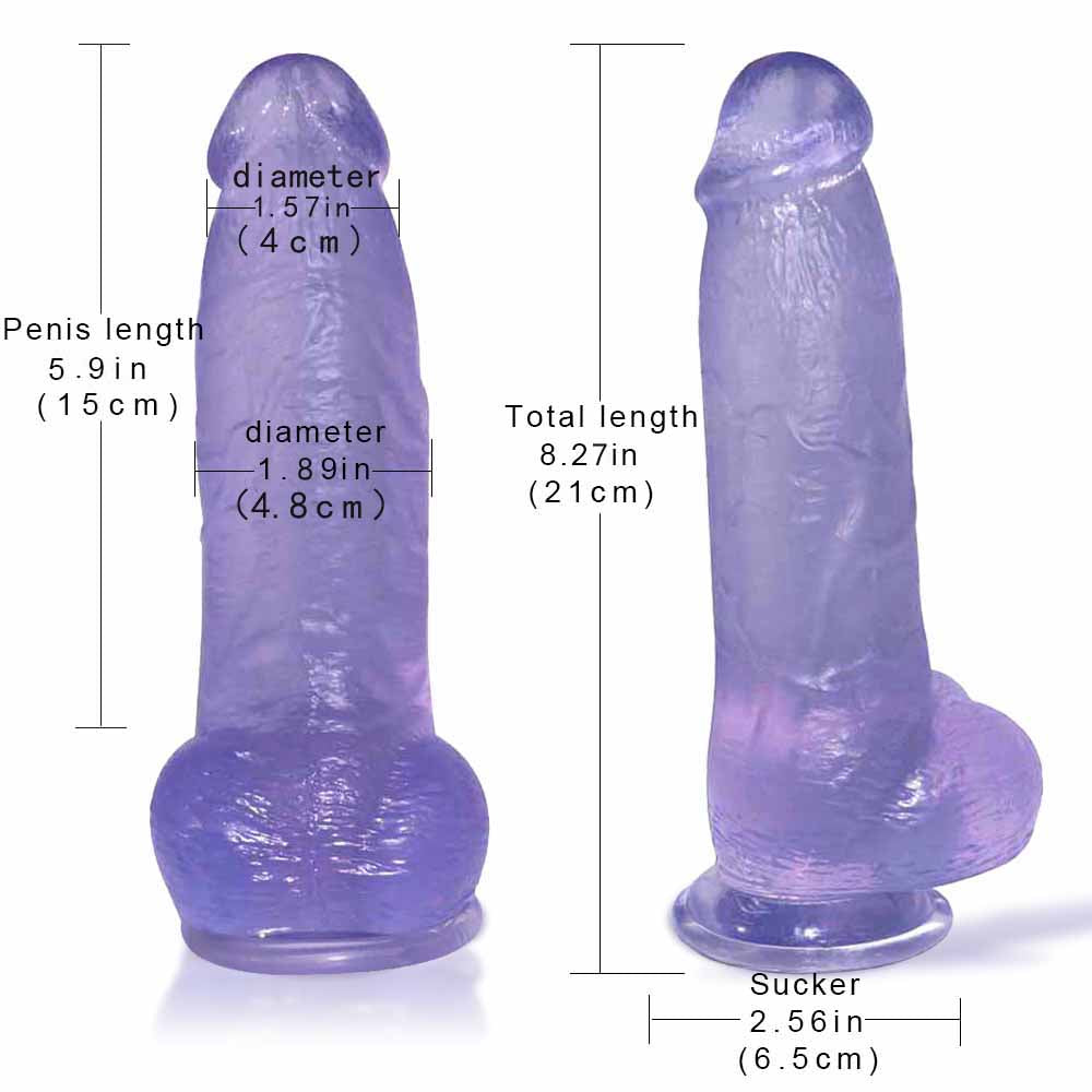 PVC 8 Inch G-Spot Dildo With Balls