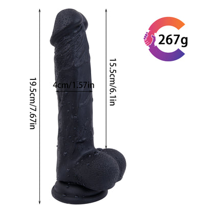 7 Inch Silicone Dildo in Black or Brown