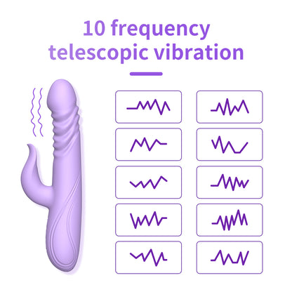 Telescopic Rabbit Vibrator in Purple