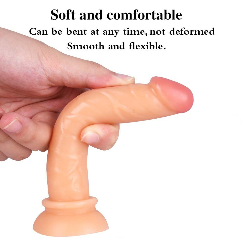 Realistic Adult Dildo Beginners Handsfree Dildo for Women Pleasure  Soft Small 6 inch didlo with Suction Cup Massage Wand Sex toys for beginner