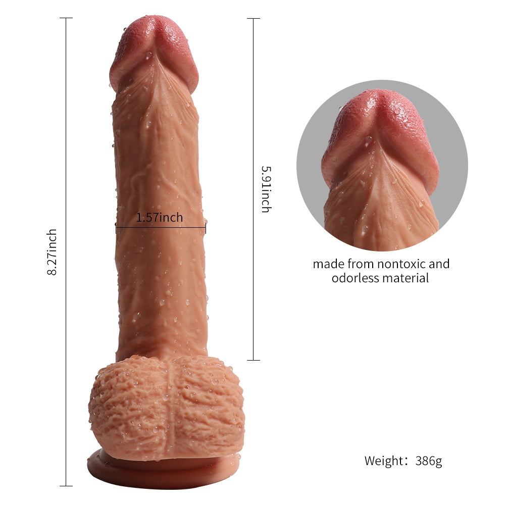 Lifelike Suction Cup Dildo with Balls