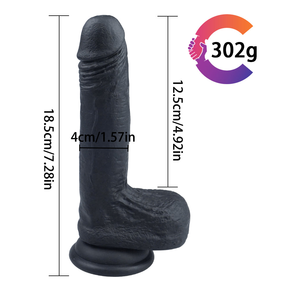 Black Realistic Suction Cup Dildo