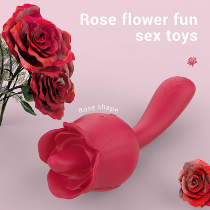 Rose Flower Vibrator with Curved Handle