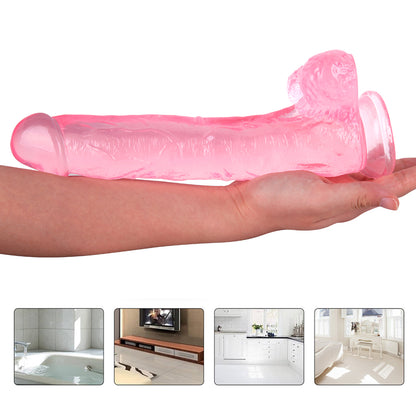 10 Inch Crystal-Look Flexible Dildo