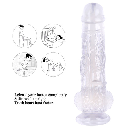 11 Inch Clear Realistic Dildo