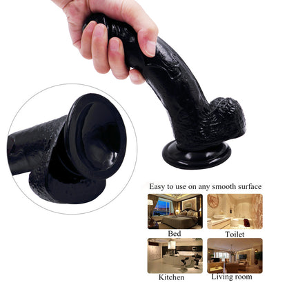 Dildo with Suction Cup 7 inch Dildo Realistic Thrusting Handsfree Massage Tools Dildos Soft Flexible Magic Wand for Women Female Couples
