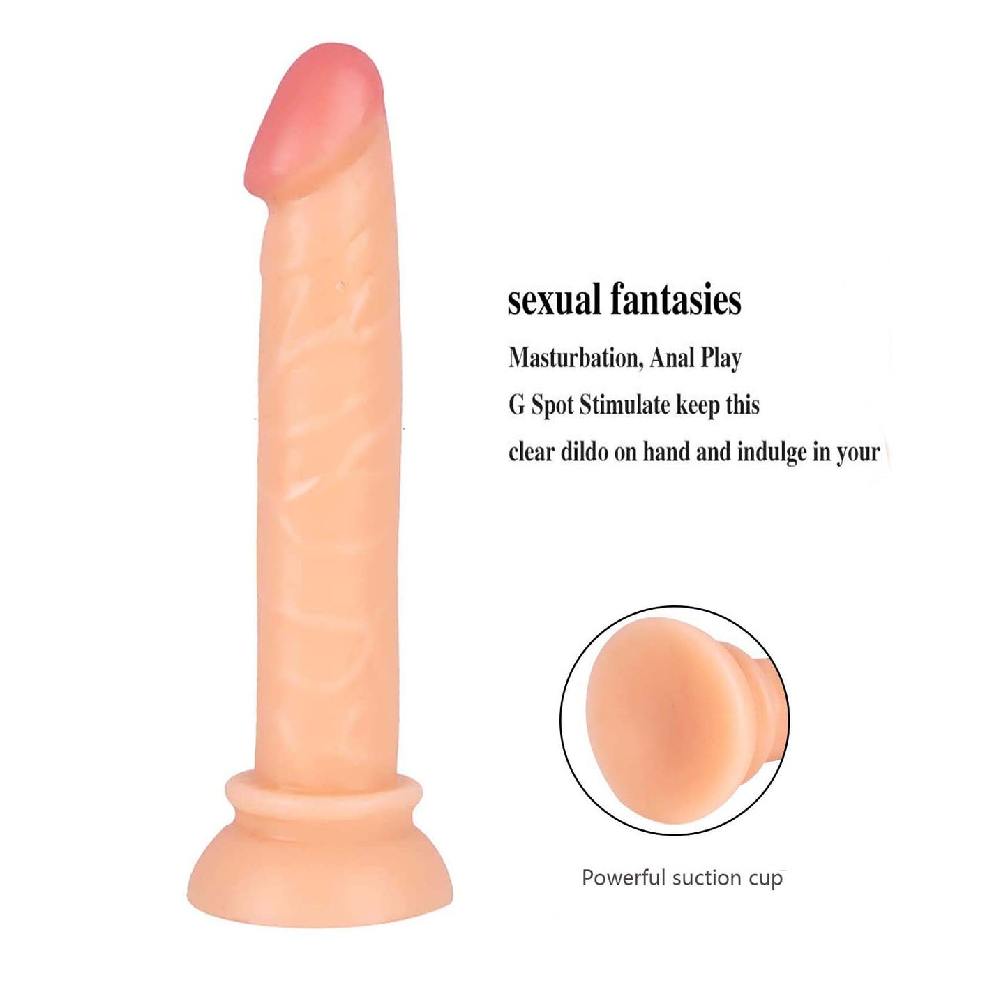 Realistic Adult Dildo Beginners Handsfree Dildo for Women Pleasure  Soft Small 6 inch didlo with Suction Cup Massage Wand Sex toys for beginner