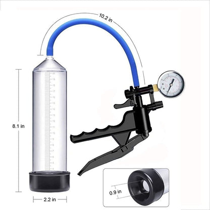 12-inch Penis Pumps for Men Manual with Digital Pressure Gauge Penile Enlarger Rings,Enlargement Extender Exerciser Delay Training ,Transparent Massage Tools,Best Gift for Husband Boyfrien
