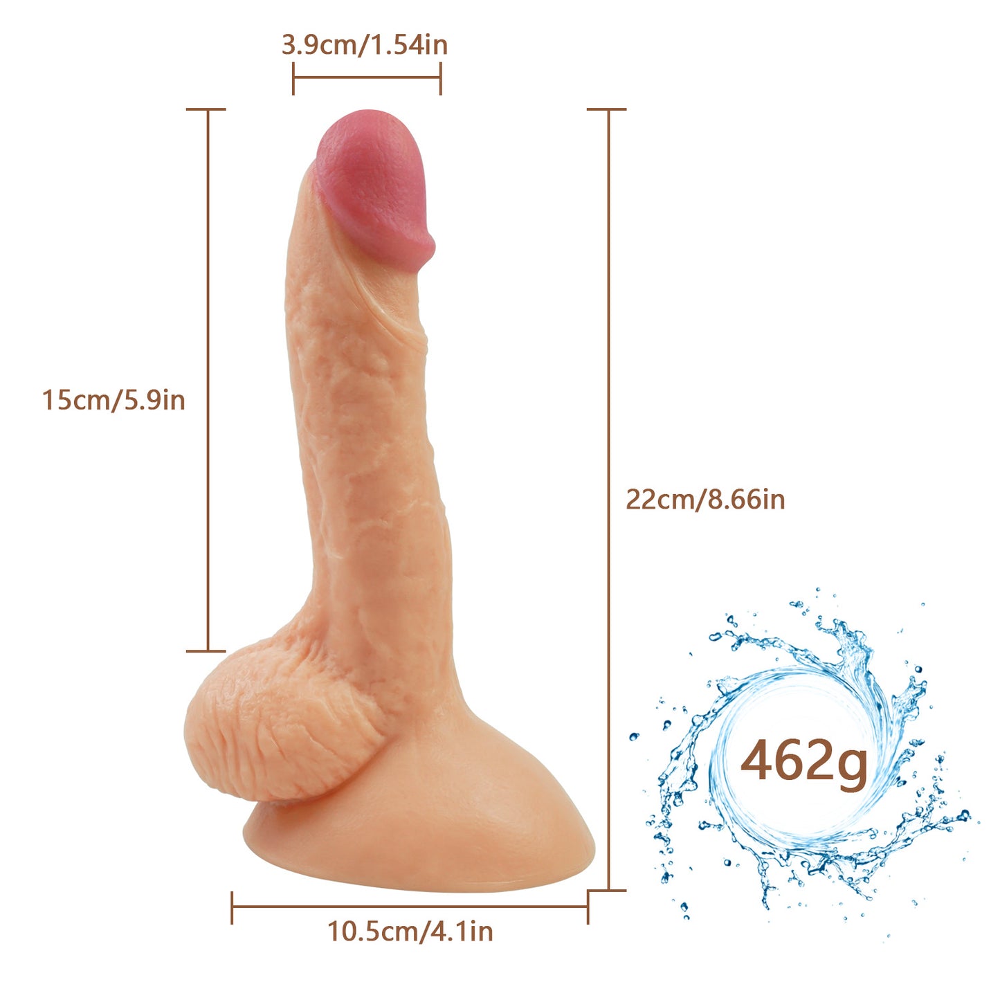 8 Inch  Bendable Real-Feel Dildo With Balls