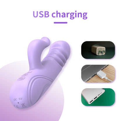 Telescopic Rabbit Vibrator in Purple