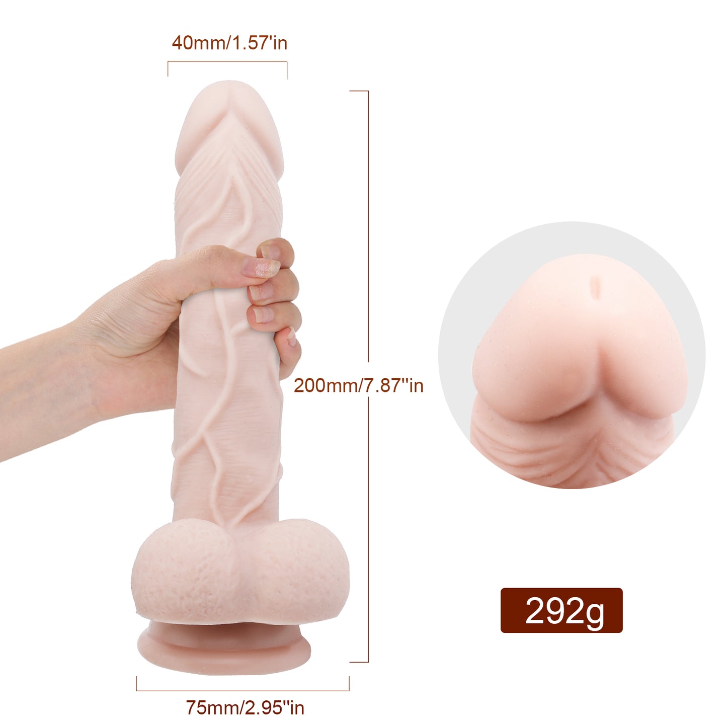 7.8 inch thick dildo