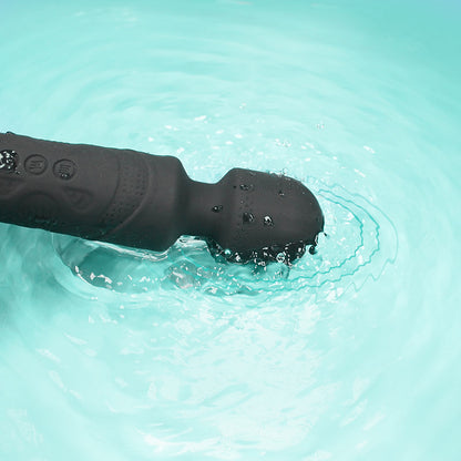 Mini Black Wand Vibrator with Button Controls