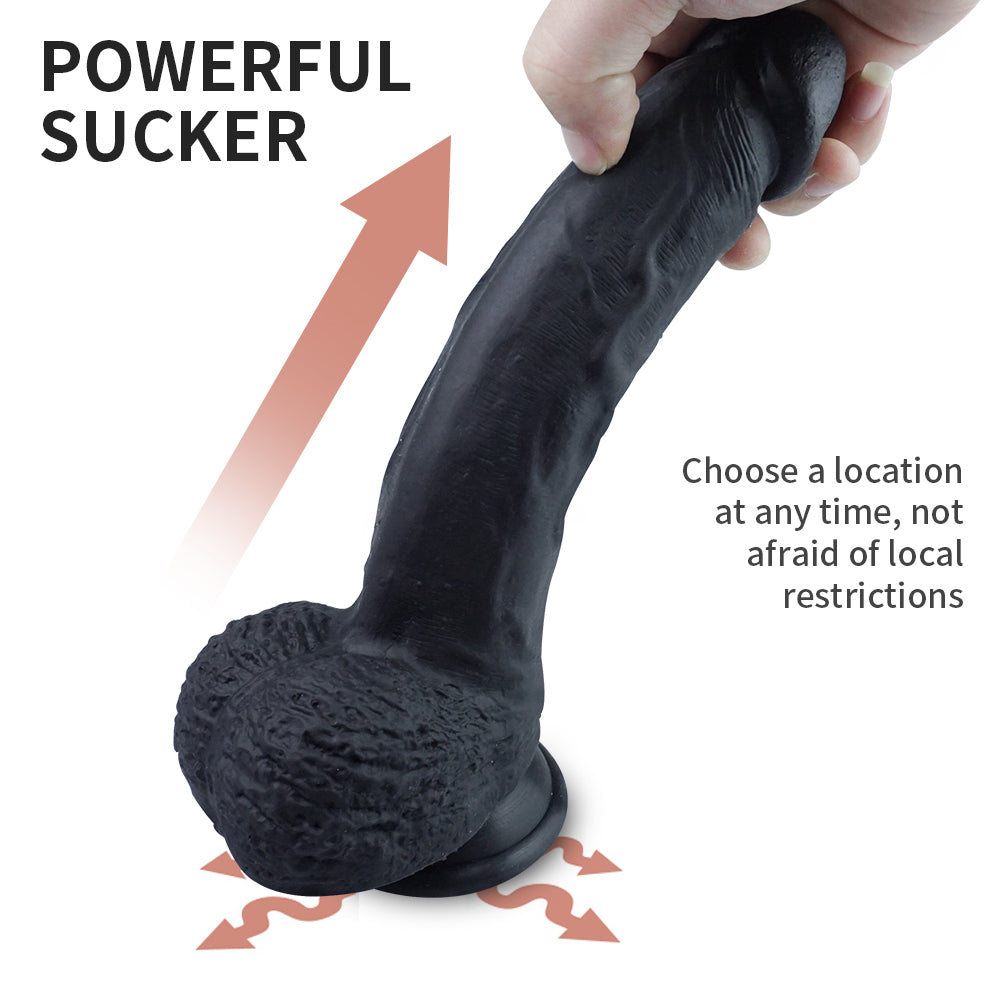 8 Inch G Spot Realistic Dildo in Black