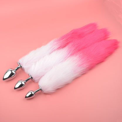 Anal Plug with Rose Red Gradient Tail