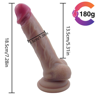 7 Inch Brown Silicone Dildo