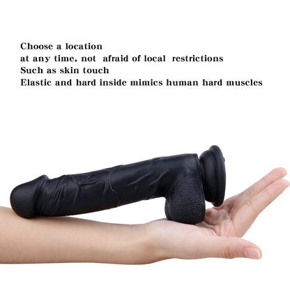 7 Inch Silicone Dildo in Black or Brown