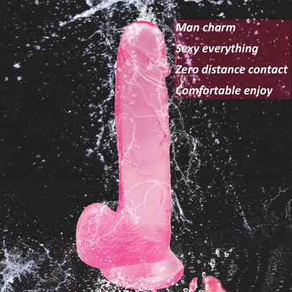 Dildo with Suction Cup 7 inch Dildo Realistic Thrusting Handsfree Massage Tools Dildos Soft Flexible Magic Wand for Women Female Couples