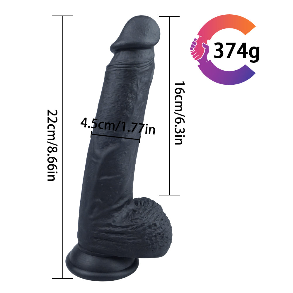 8 Inch G Spot Realistic Dildo in Black