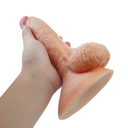 8 Inch  Bendable Real-Feel Dildo With Balls