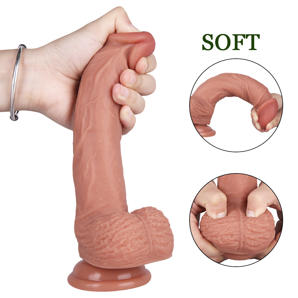 8 Inch Ultra Veined Silicone Dildo with Ball