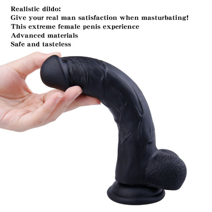 7 Inch Silicone Dildo in Black or Brown