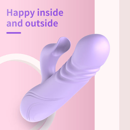 Telescopic Rabbit Vibrator in Purple