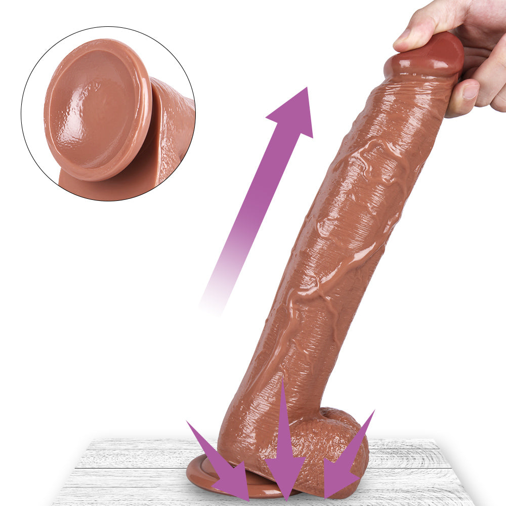 12 Inch Soft Dildo with Balls