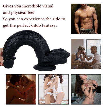 10 Inch Black Textured Dildo