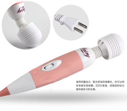 Pink Wand Vibrator with White Handle
