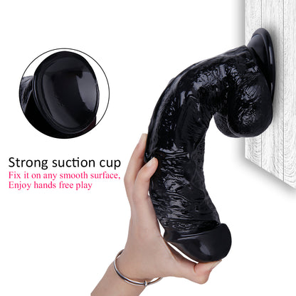 10 Inch Soft Black Dildo