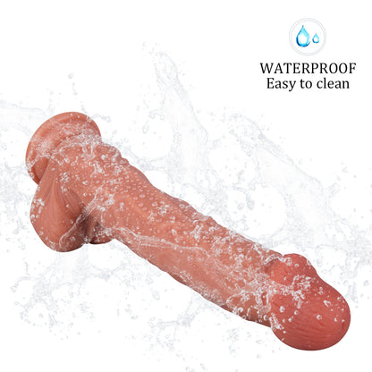 10 Inch Textured Dildo in Flesh Tone