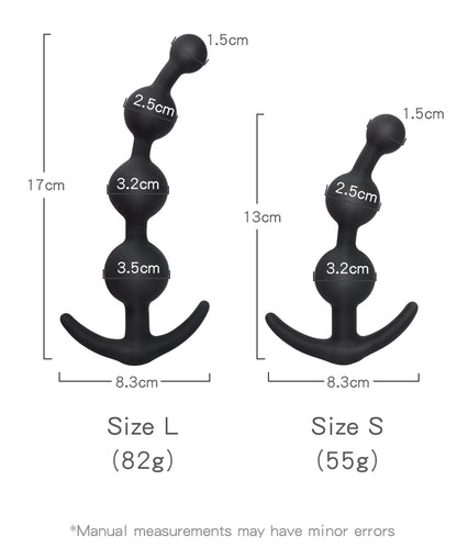 Black Anal Beads with External Handle