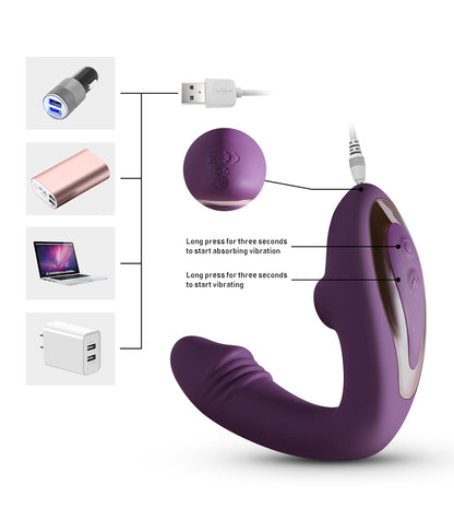 Dark Purple Wearable Suction Vibrator