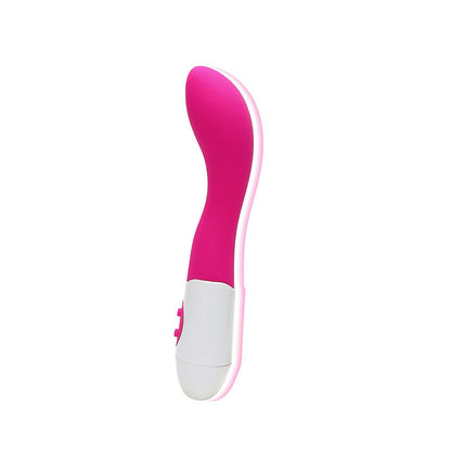 Pink Curved Vibrator with White Handle