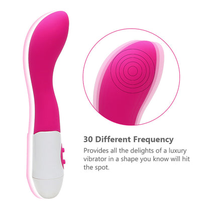Pink Curved Vibrator with White Handle